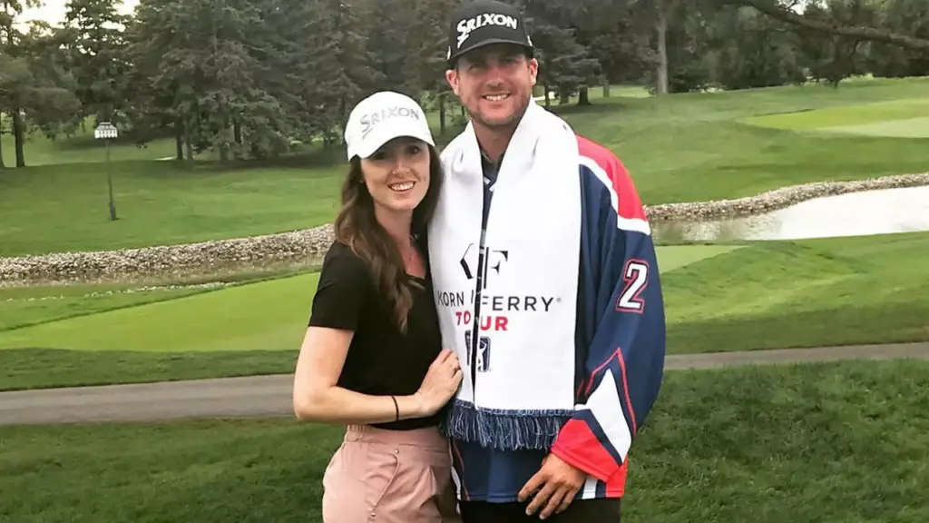 Taylor Pendrith with his wife Meg